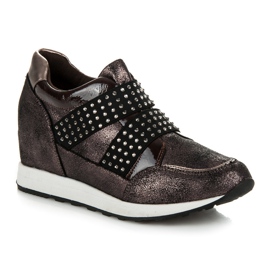 Kylie Rock Wedge Sneakers brun 1