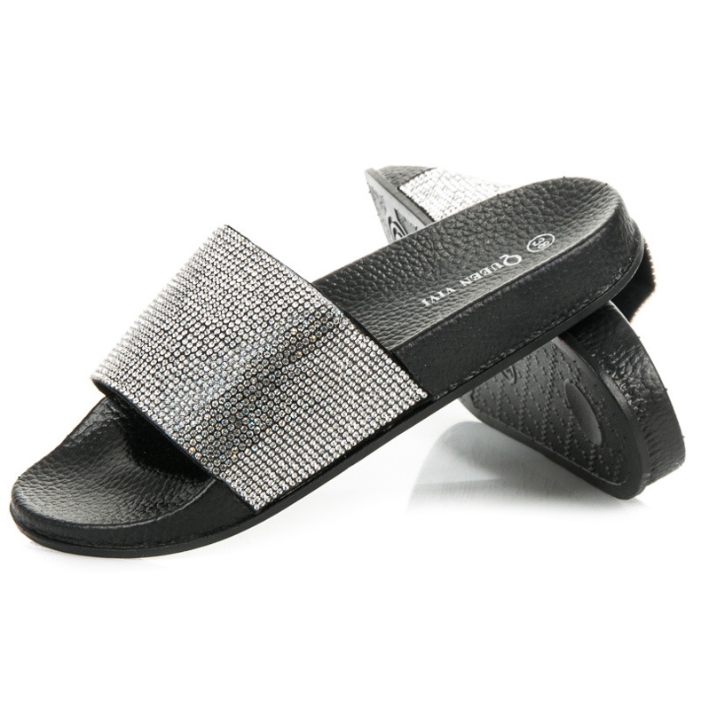 Queen Vivi Tofflor Med Kristaller svart 1