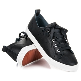 Kylie Svarta sneakers bundna med ett band 2