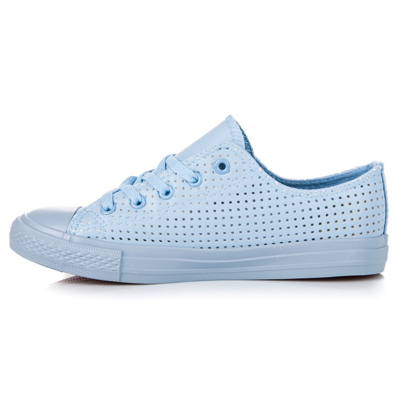 Kylie Genombrutna Sneakers På Bindningen blå 1