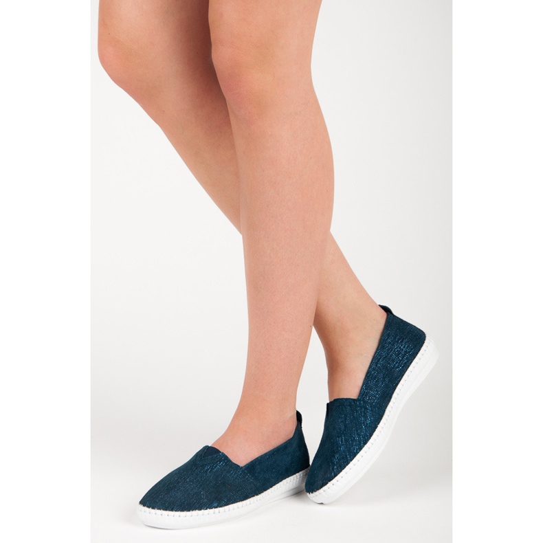 VINCEZA Läder Slipony blå 2