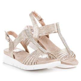 Kylie Sandaler Med Kristaller gul 1