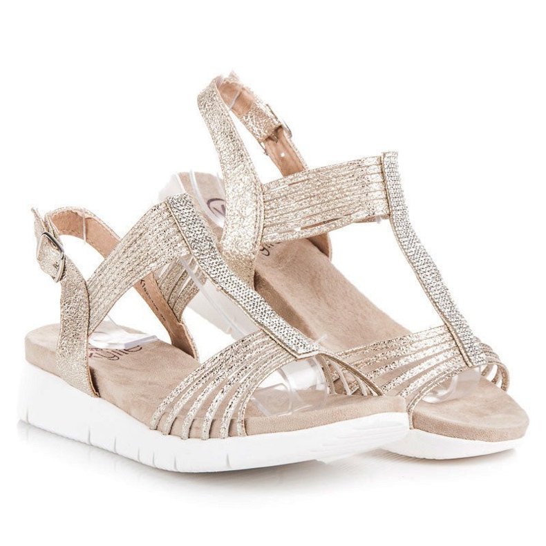 Kylie Sandaler Med Kristaller gul 1