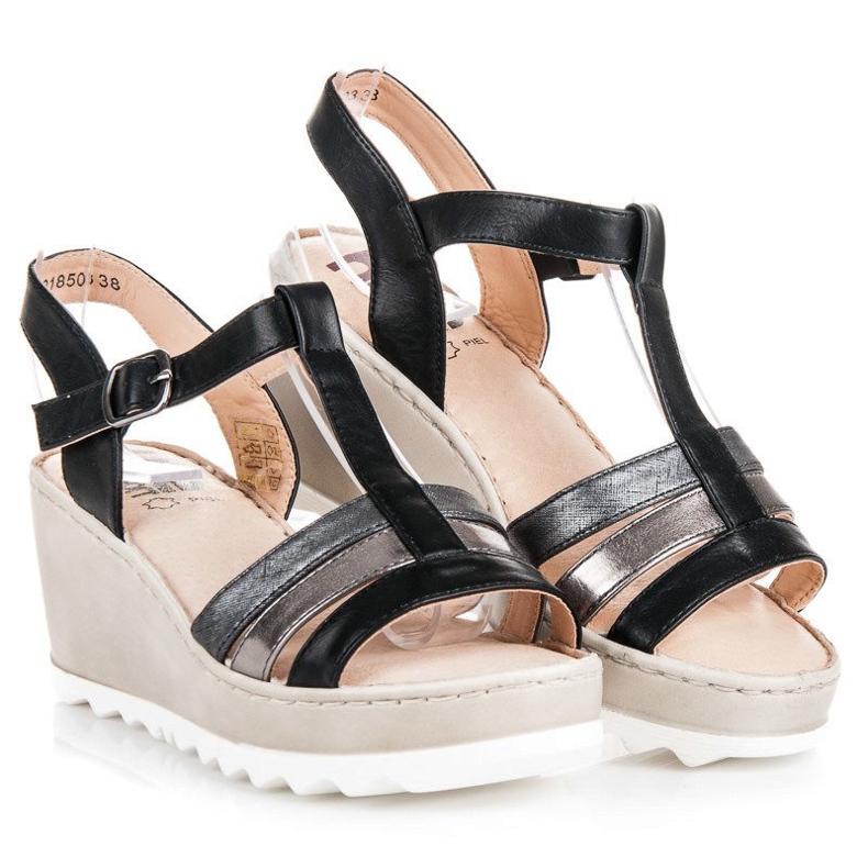 Kylie Sandaler med kil svart 1