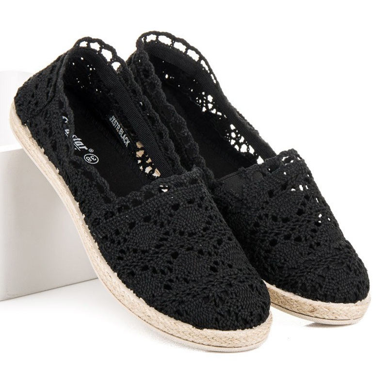 Seastar Svart spets Espadrilles 2