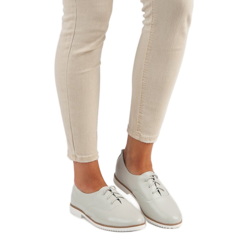 Grå läderskor från MAZARO 1