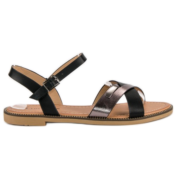 L. Lux. Shoes Snygga svarta sandaler 1