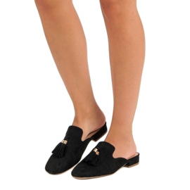 Vinceza Svarta mocka tofflor 1