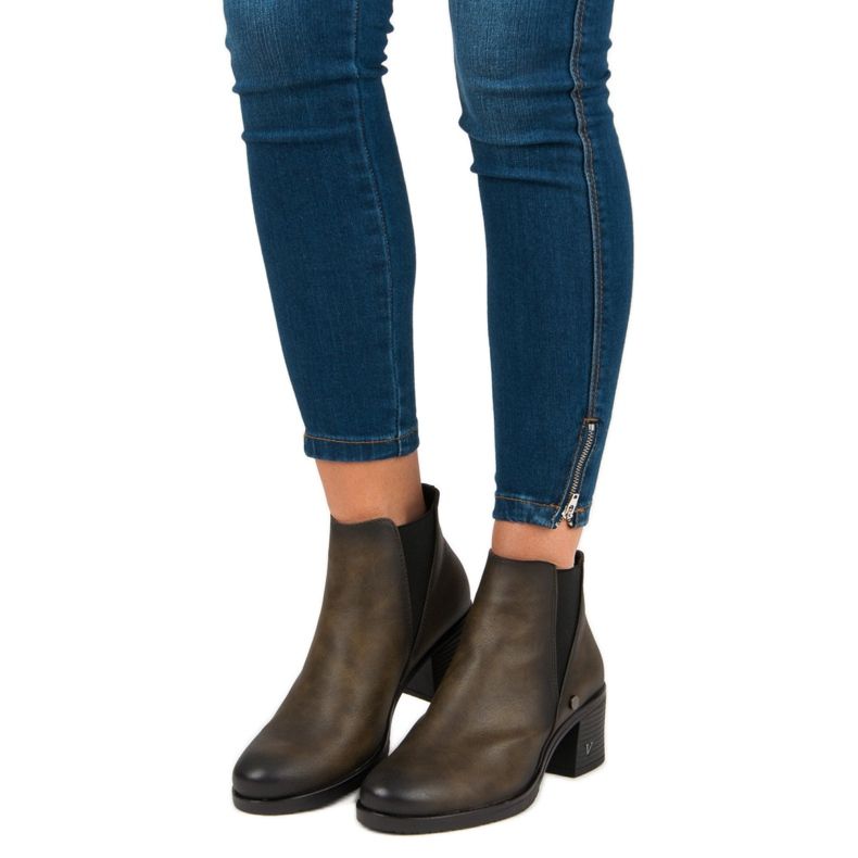 Stövlar Chelsea stövlar på hälen VINCEZA grön 1