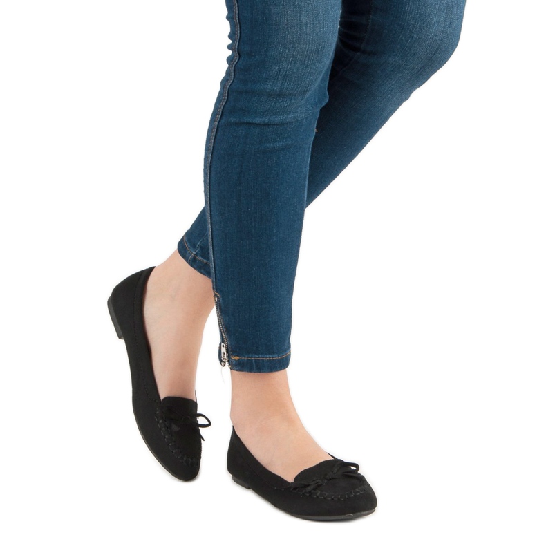 Small Swan Svarta loafers med rosett 1