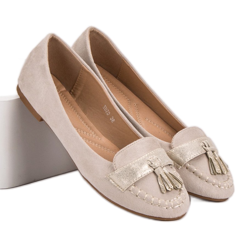 Small Swan Loafers med fransar brun 2