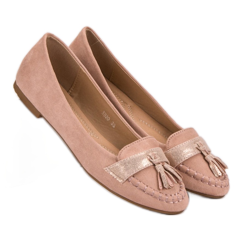 Small Swan Loafers med fransar rosa 2