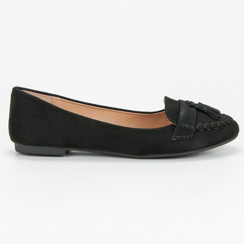 Small Swan Loafers med fransar svart 2