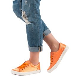 Kylie Satin sneakers orange 1