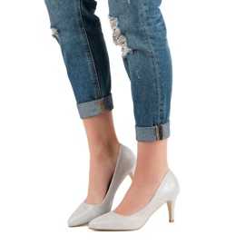 Vinceza Glitter pumpar grå 1