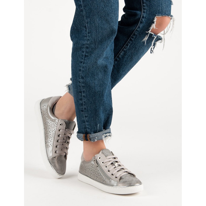 Kylie Casual sneakers i silver grå 2