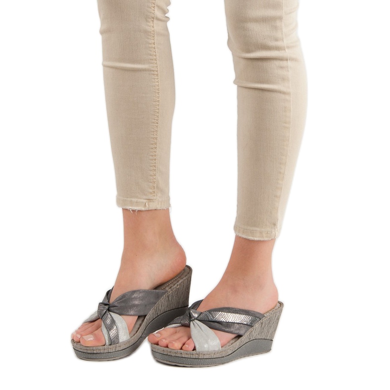 VINCEZA Sandaler med kil grå 1