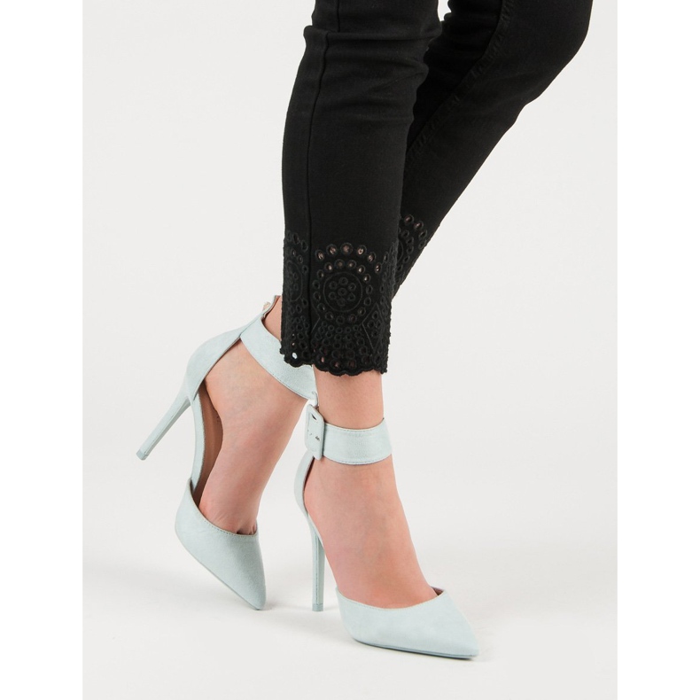 Blå mocka klackar 2