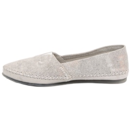 Silver Läder Slip On Sneakers grå 1