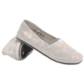 Silver Läder Slip On Sneakers grå 2