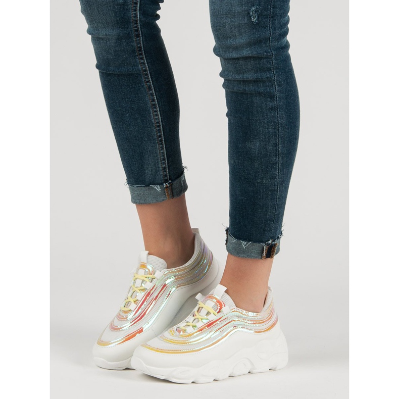 Lätta sportskor vit mångfärgad 2