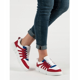 SHELOVET Bekväma sportskor vit röd 2