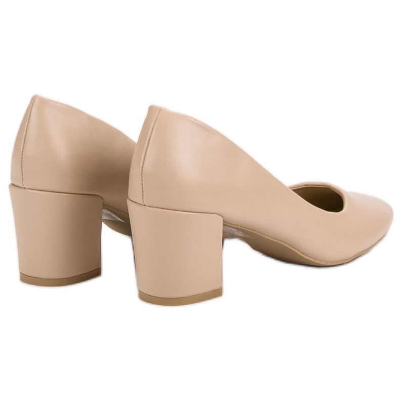 Ideal Shoes Klassiska beige pumpar 1