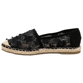 Nio Nio Lacy Espadrilles i blommor svart 1