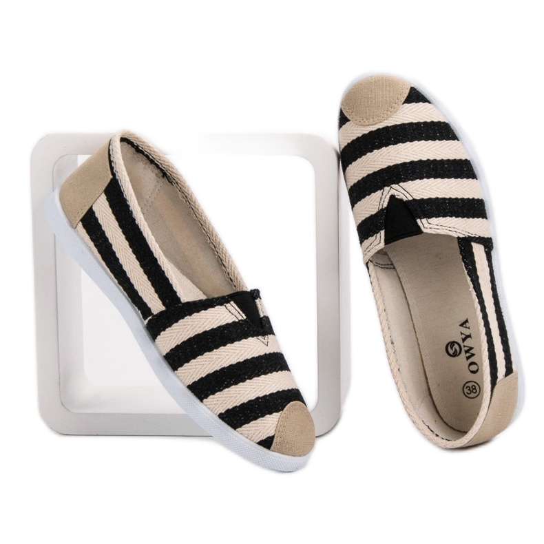 Randiga slipons svart brun 2