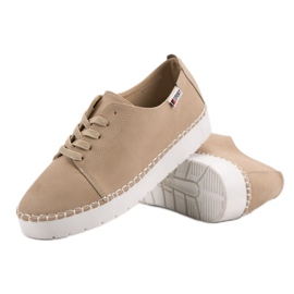 Beige bundna skor VICES 1