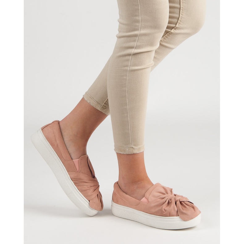 Mocka slipons med en VICES rosett rosa 1