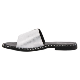 Filippo Bekväma glänsande tofflor grå 2