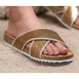 Kylie Gyllene tofflor med paljetter 2