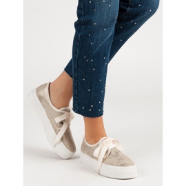 Kylie Sneakers bundna med ett band gul 1