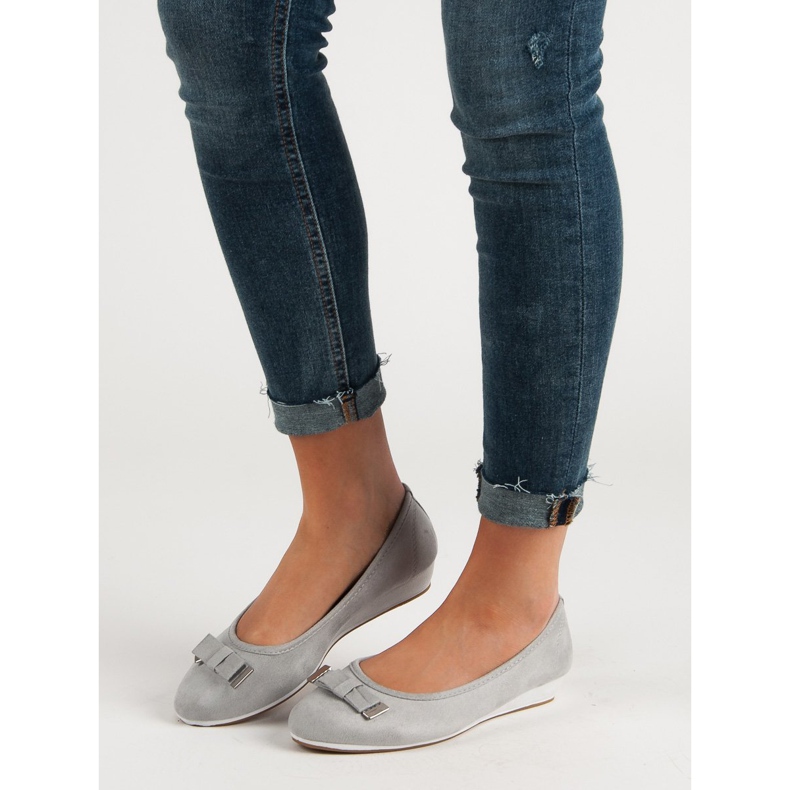 Vinceza Ballerina med rosett grå 1