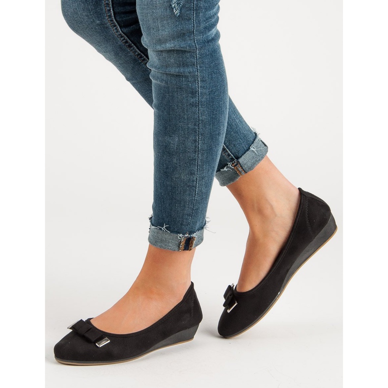 Vinceza Ballerina med rosett svart 2