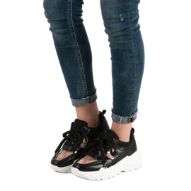 SHELOVET Transparenta sneakers svart 1