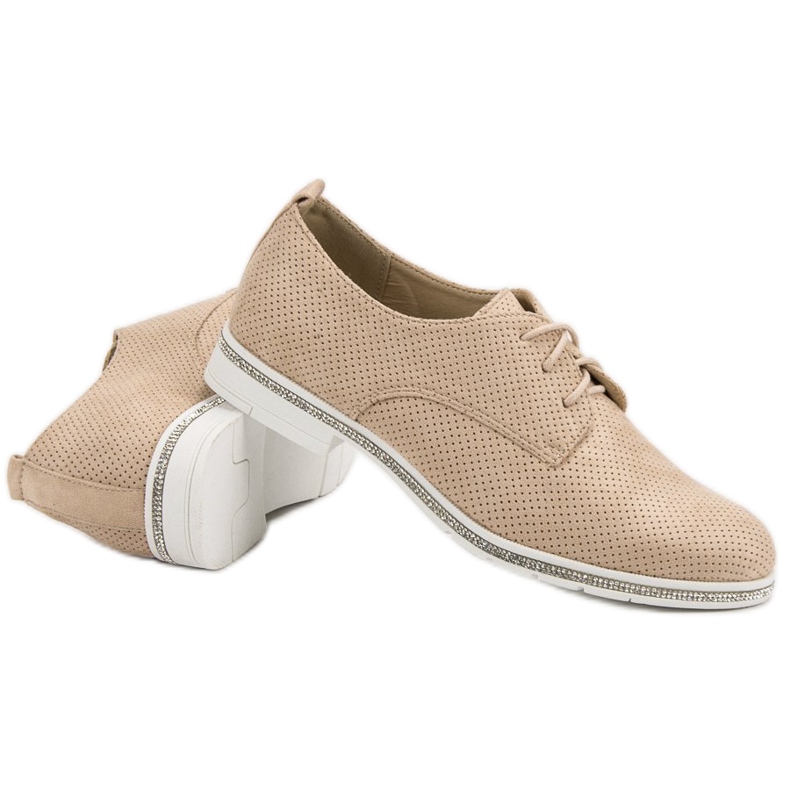 Seastar Beige brogues med kristaller 1