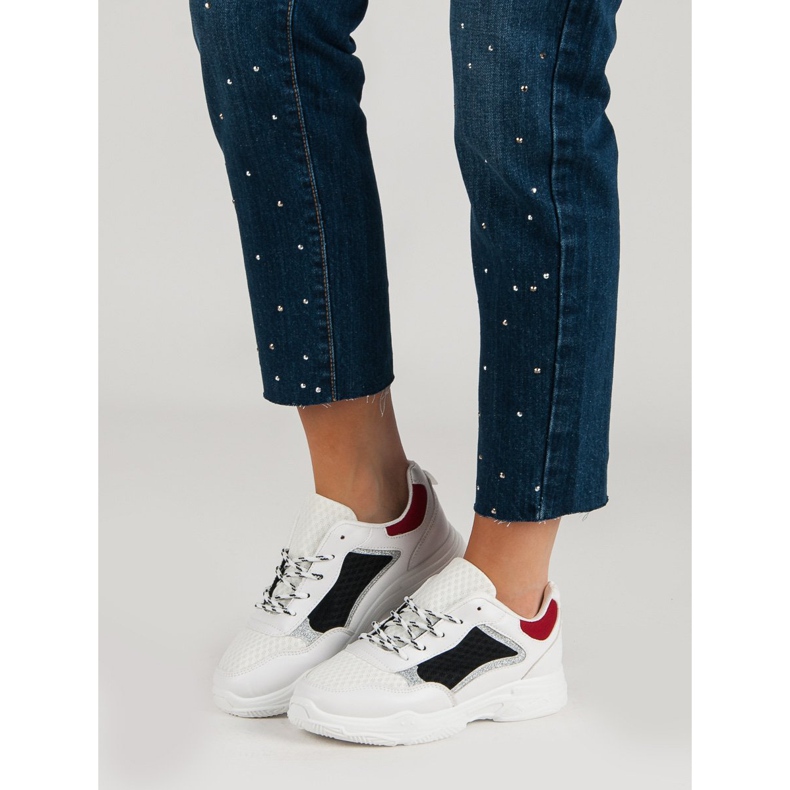 Bekväma sportskor vit mångfärgad 2