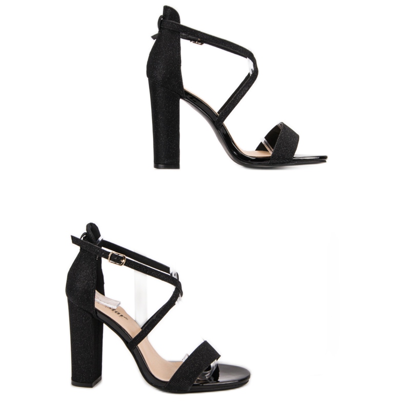 Seastar Eleganta sandaler med glitter svart 1