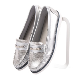 Filippo Bekväma läderloafers grå 1