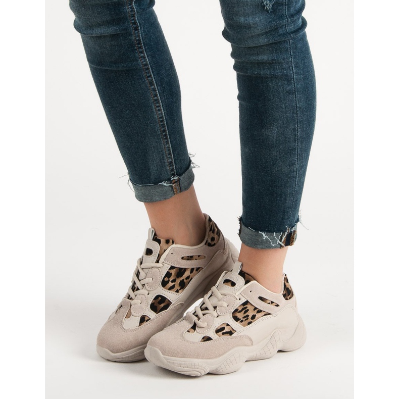 Animal Print Beige Sneakers 1