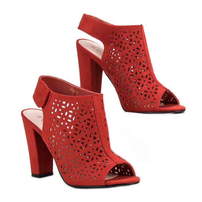 Queen Vivi Openwork sandaler med överdelar röd 2