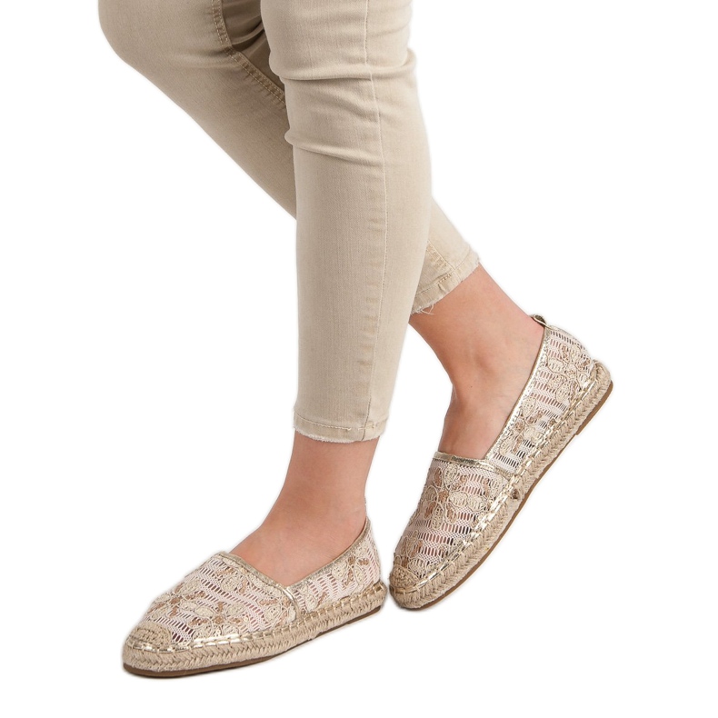 Lucky Shoes Lacy Espadrilles i blommor brun 2