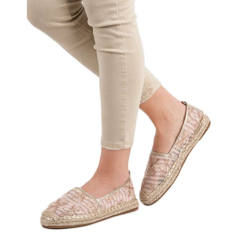 Lucky Shoes Lacy Espadrilles i blommor rosa 2