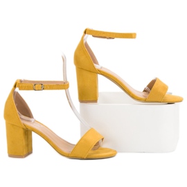 Super Mode Eleganta sandaler i mocka gul 1