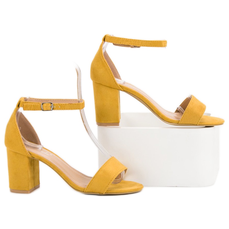 Super Mode Eleganta sandaler i mocka gul 1