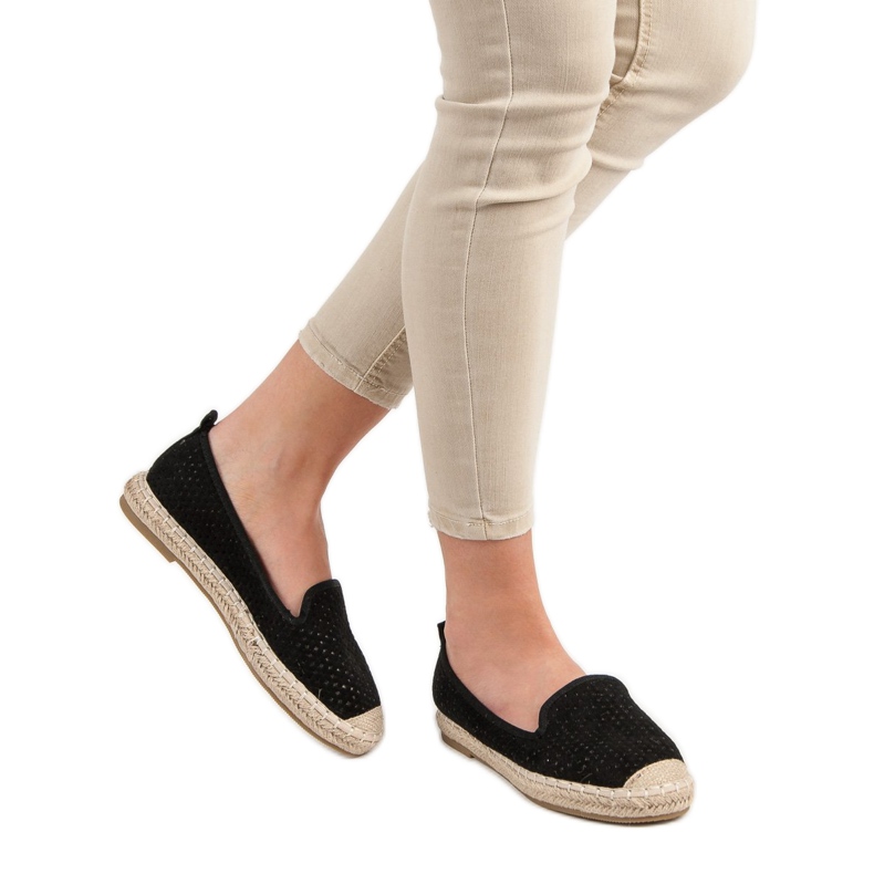 Lucky Shoes Black Openwork Lords svart 2