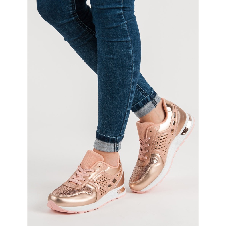 Sportskor med paljetter rosa 1