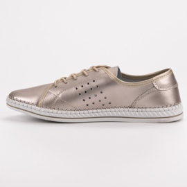 Kylie Snörskor i läder gyllene 2